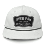 Over Par And Under The Influence Flat Bill Rope Leather Patch Hat