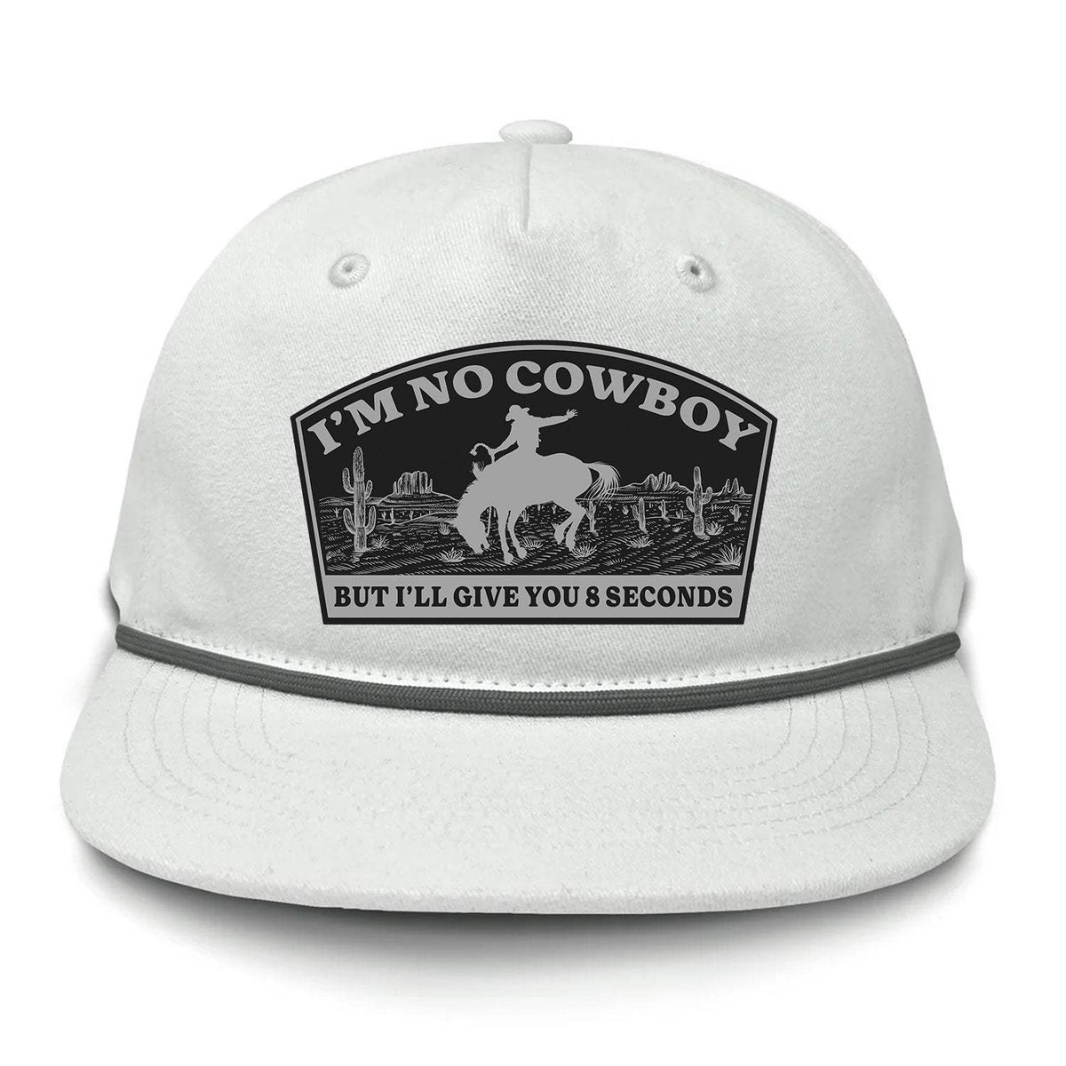 I'm NoCowboy Flat Bill Rope Leather Patch Hat