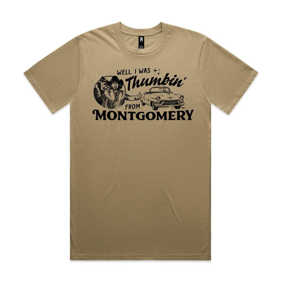 Thumbin' From Montgomery Premium Tee - Sand