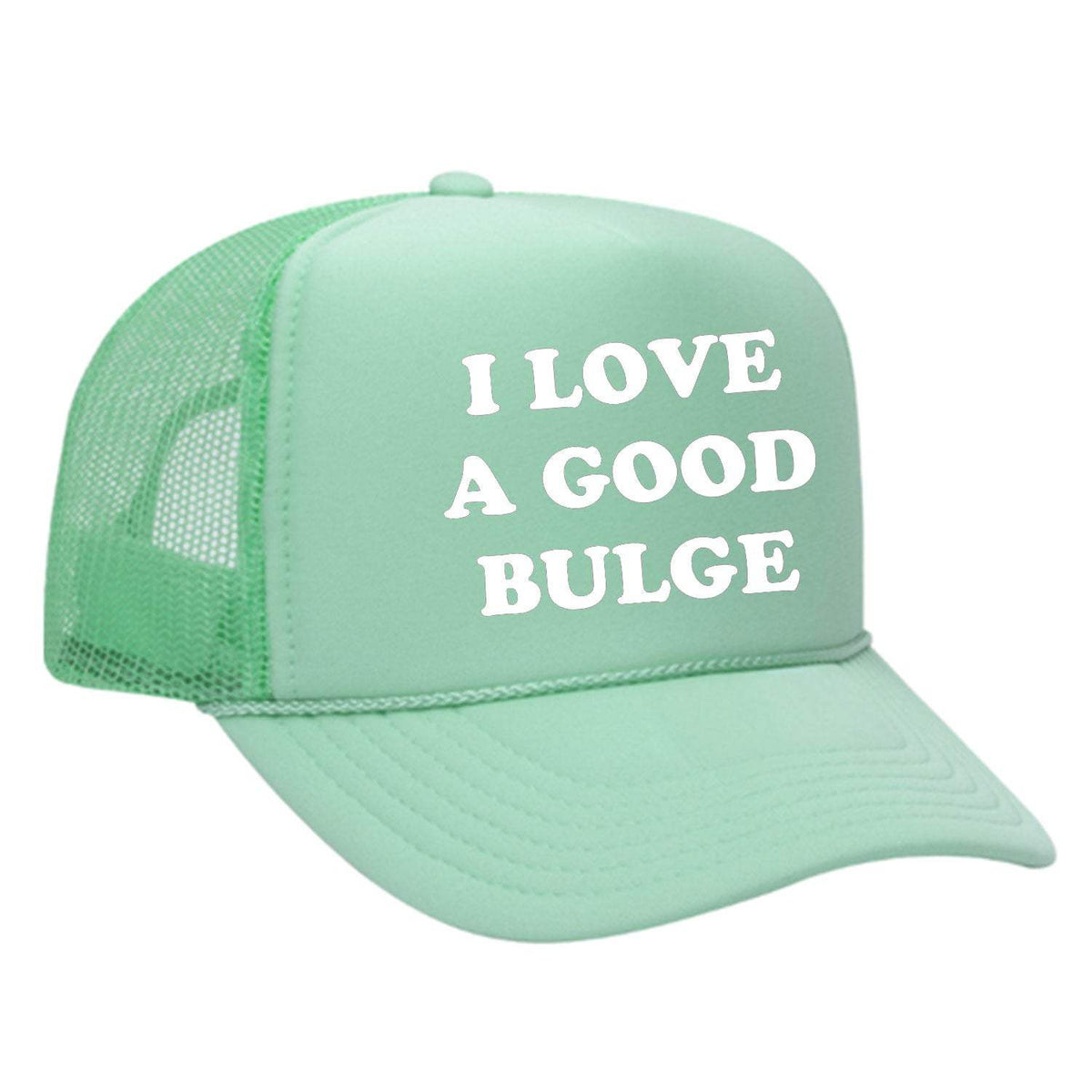 I Love A Good Bulge Foam Trucker Hat - Seafoam