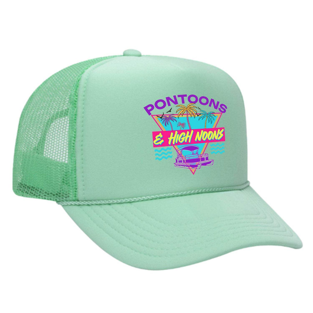 Pontoons and High Noons Foam Trucker Hat - Seafoam