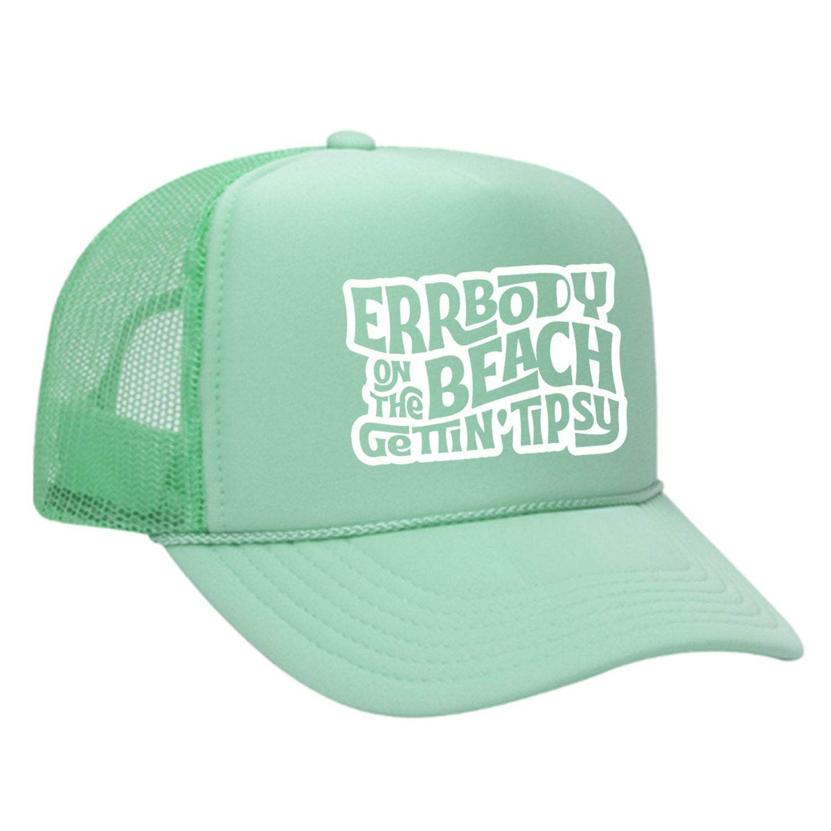 Errbody On The Beach Gettin' Tipsy Foam Trucker Hat - Seafoam