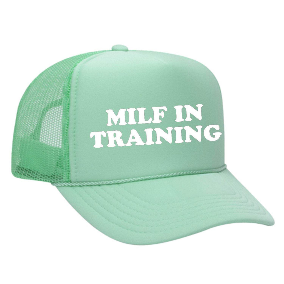 Milf In Training Foam Trucker Hat - Seafoam