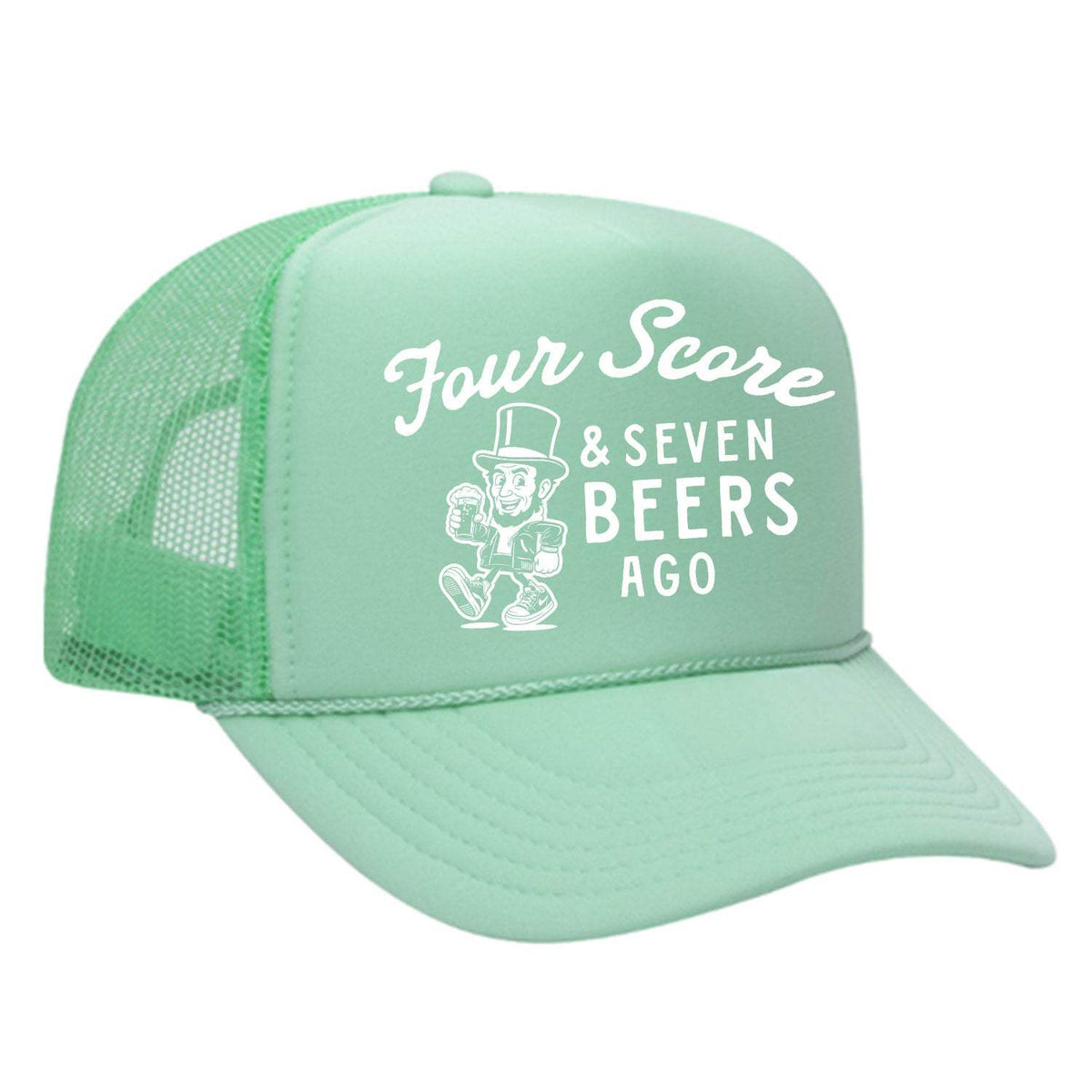 Four Score & Seven Beers Ago Foam Trucker Hat - Seafoam