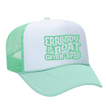 Errbody On The Boat Gettin' Tipsy Foam Trucker Hat - Seafoam / White