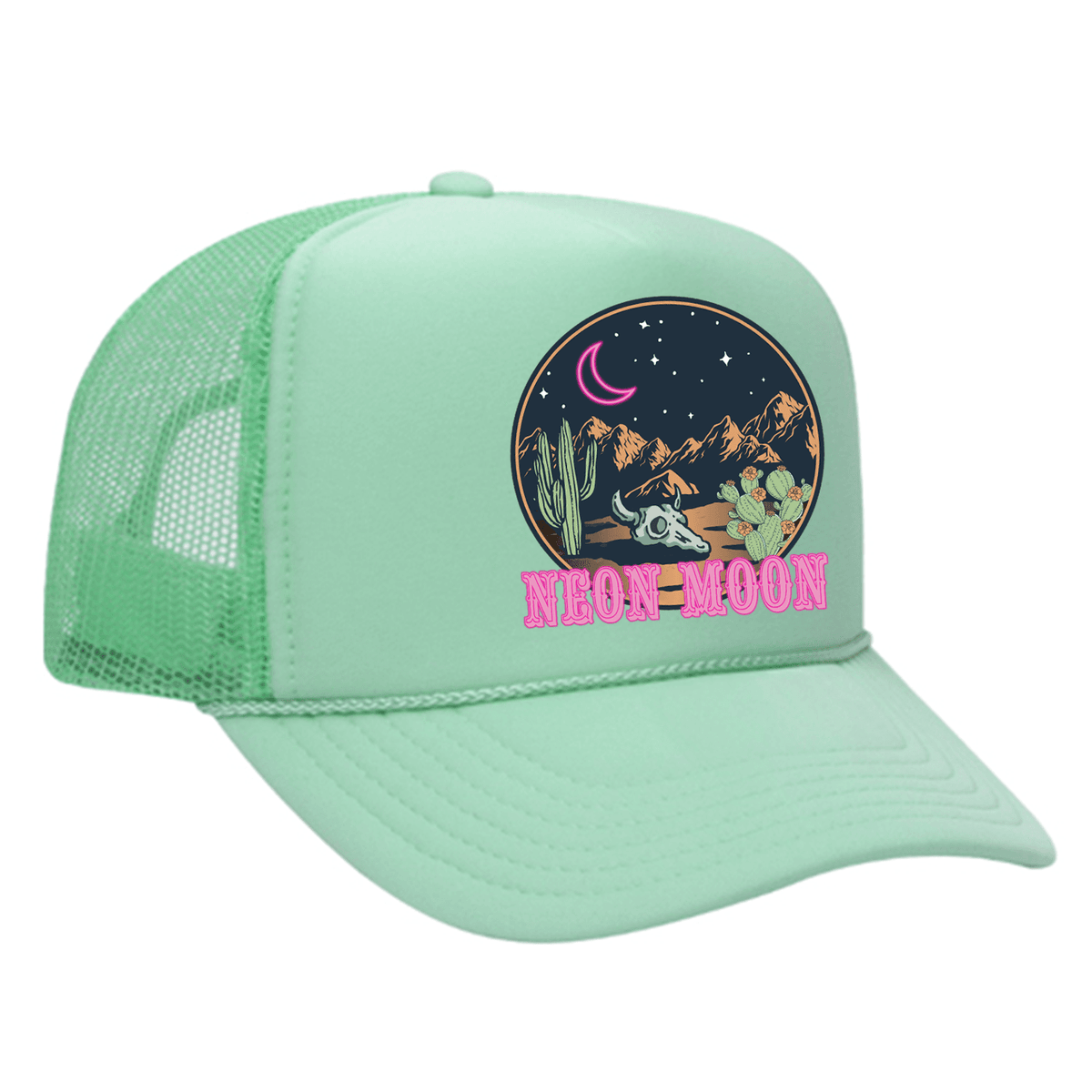 Neon Moon Foam Trucker Hat - Seafoam / White