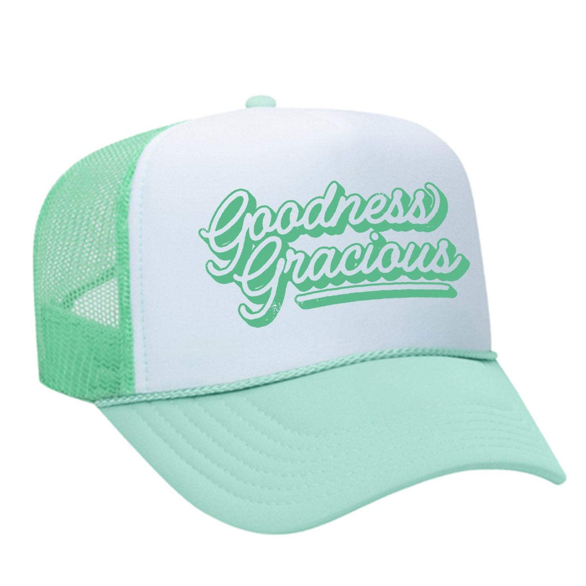 Goodness Gracious Foam Trucker Hat - Seafoam / White