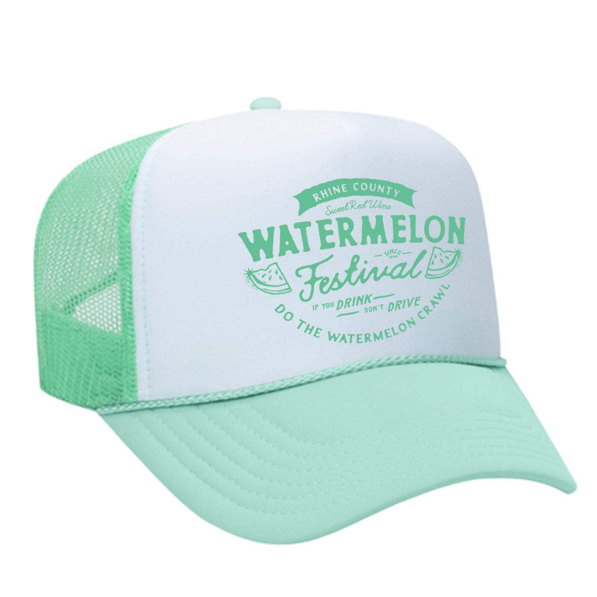 Watermelon Crawl Foam Trucker Hat - Seafoam / White