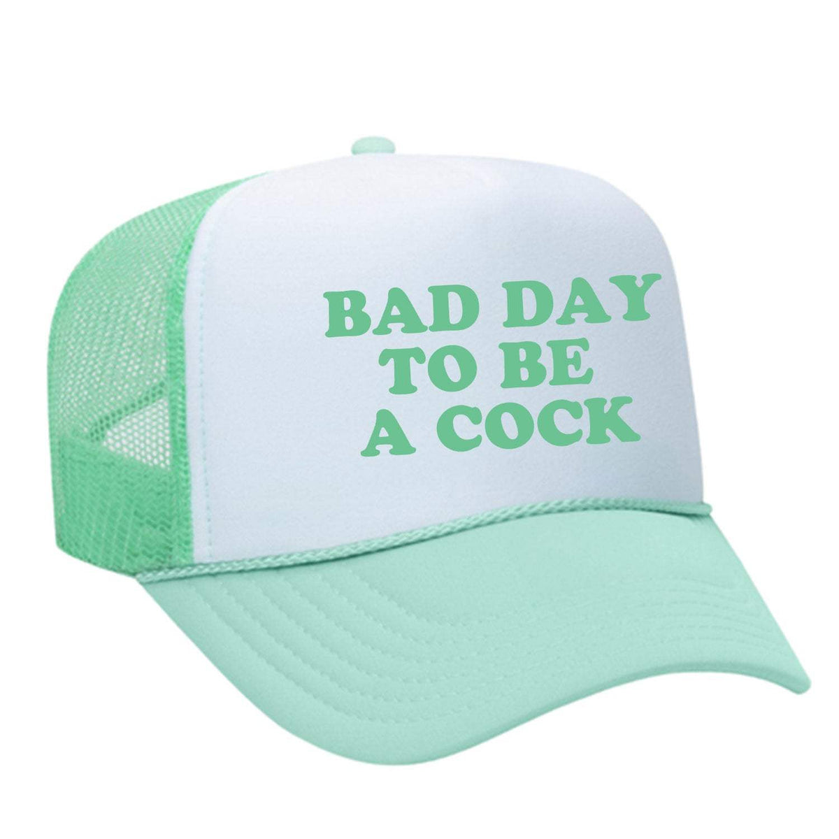 Bad Day To Be A Cock Foam Trucker Hat - Seafoam / White