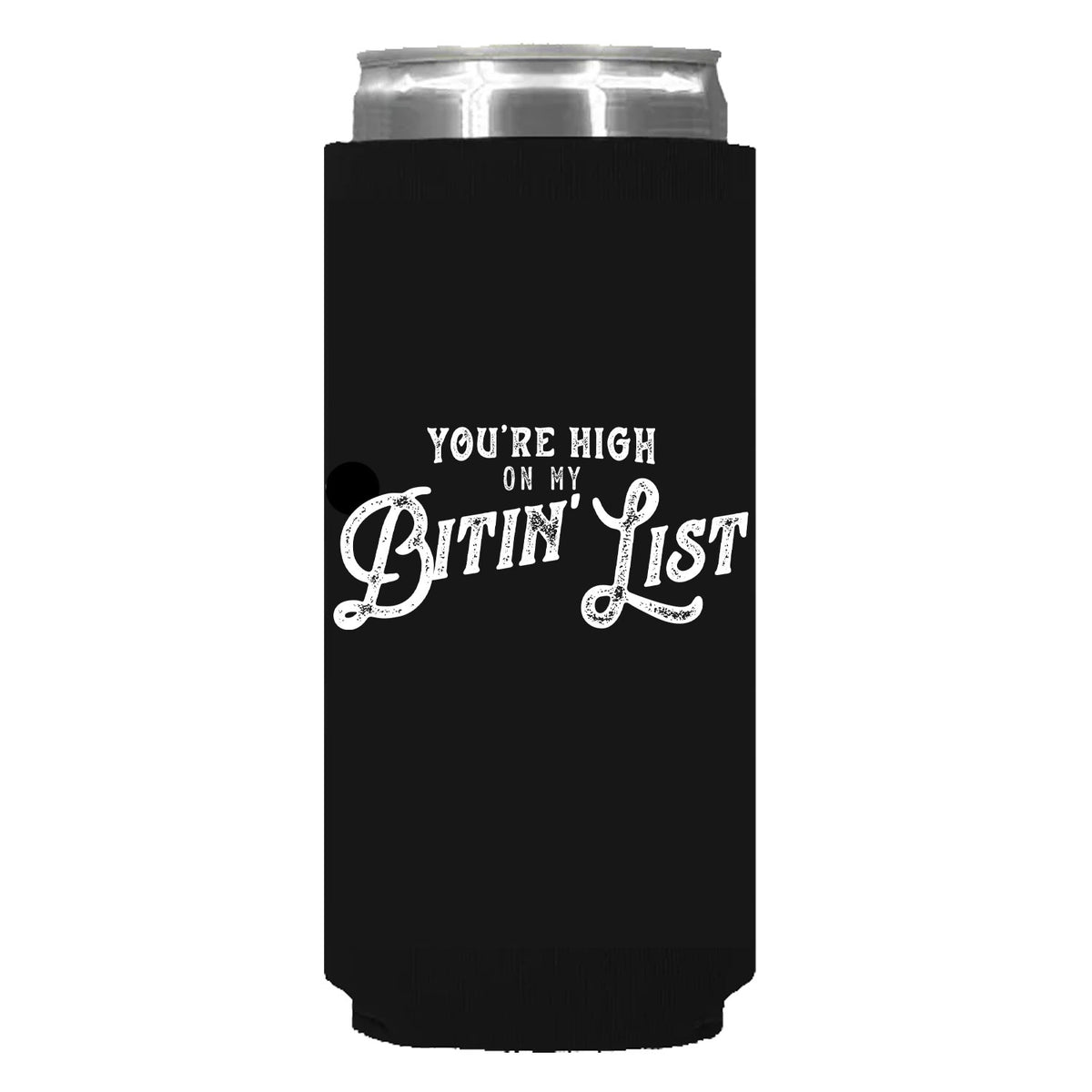 Bitin' List Can Sleeve