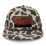 Choked A Cougar Flat Bill Rope Leather Patch Hat