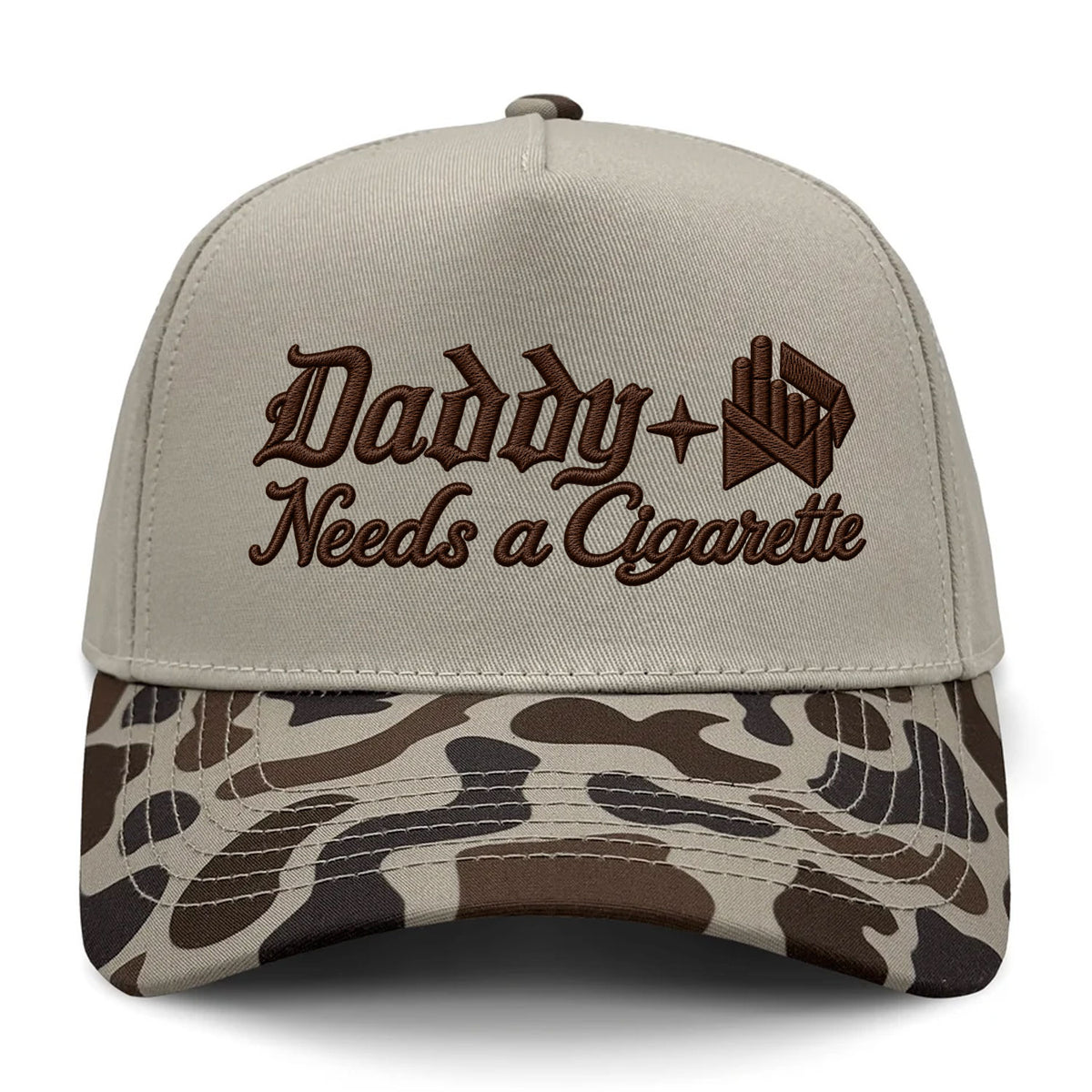 Daddy Needs A Cig Embroidered Camo Hat