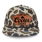 I Like My Cooter Tight Flat Bill Rope Leather Patch Hat