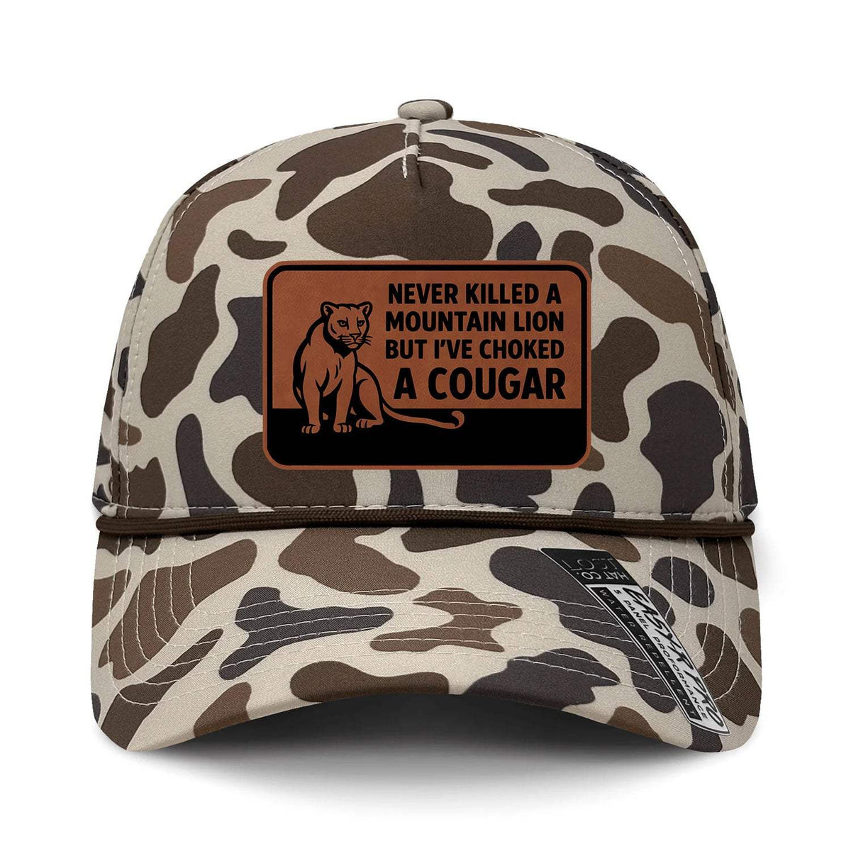 Choked A Cougar Performance Leather Patch Hat - Slough