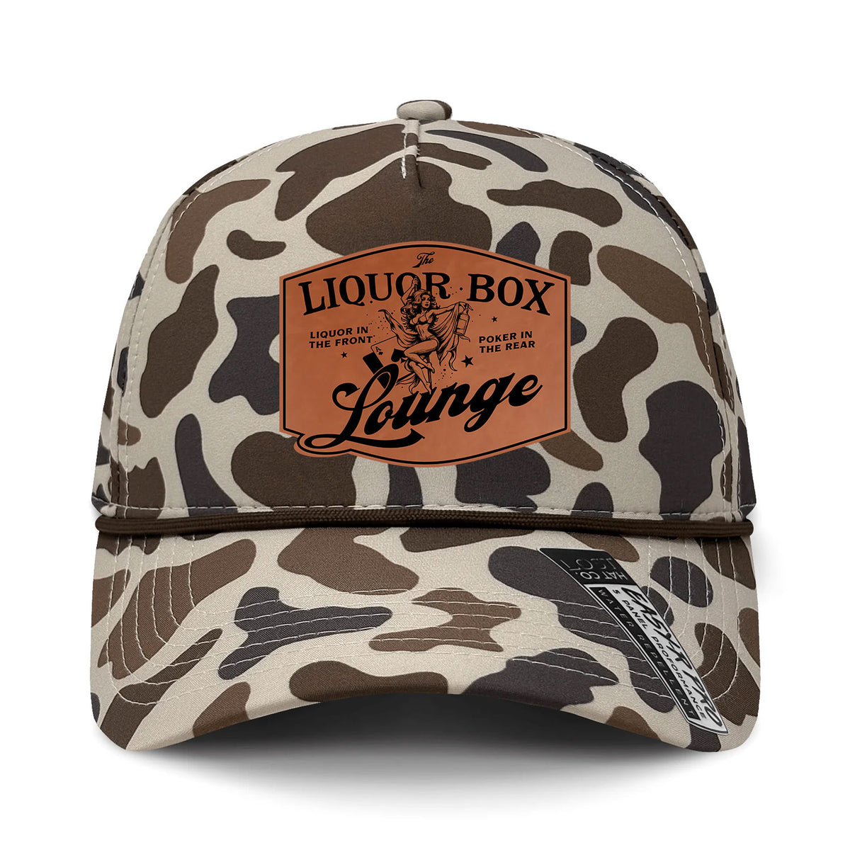 The Liquor Box Lounge Performance Leather Patch Hat