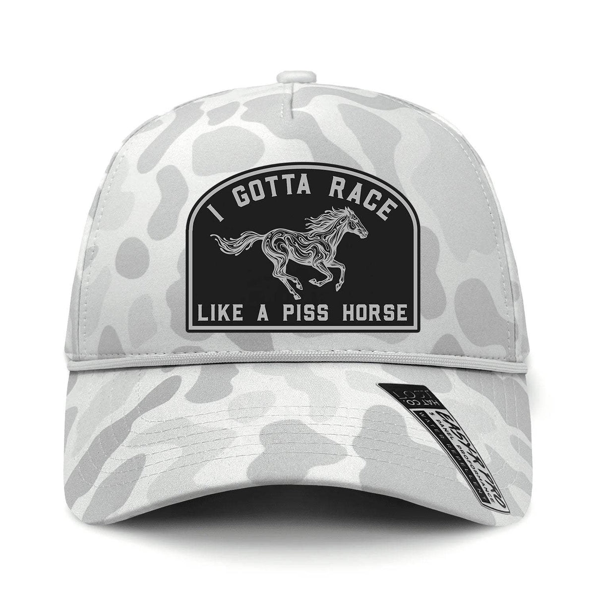 I Gotta Race Like A Piss Horse Performance Leather Patch Hat - Sneaux