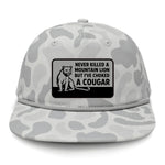 Choked A Cougar Flat Bill Rope Leather Patch Hat