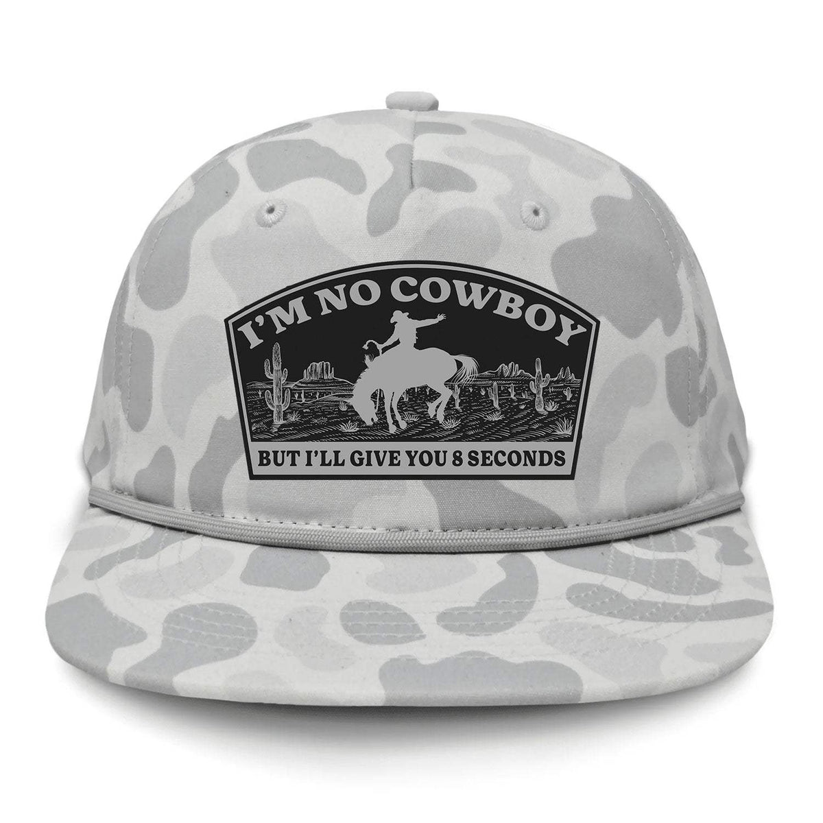 I'm NoCowboy Flat Bill Rope Leather Patch Hat - Sneaux