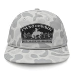 I'm NoCowboy Flat Bill Rope Leather Patch Hat - Sneaux