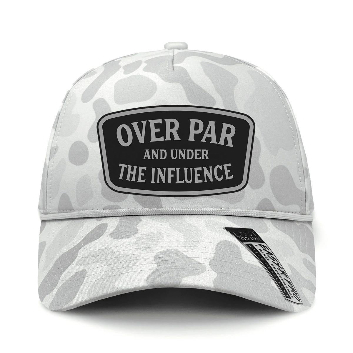 Over Par And Under The Influence Performance Leather Patch Hat