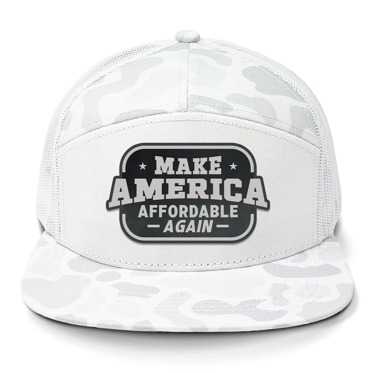 Make America Affordable Again 7 Panel Camo Hat - Sneaux