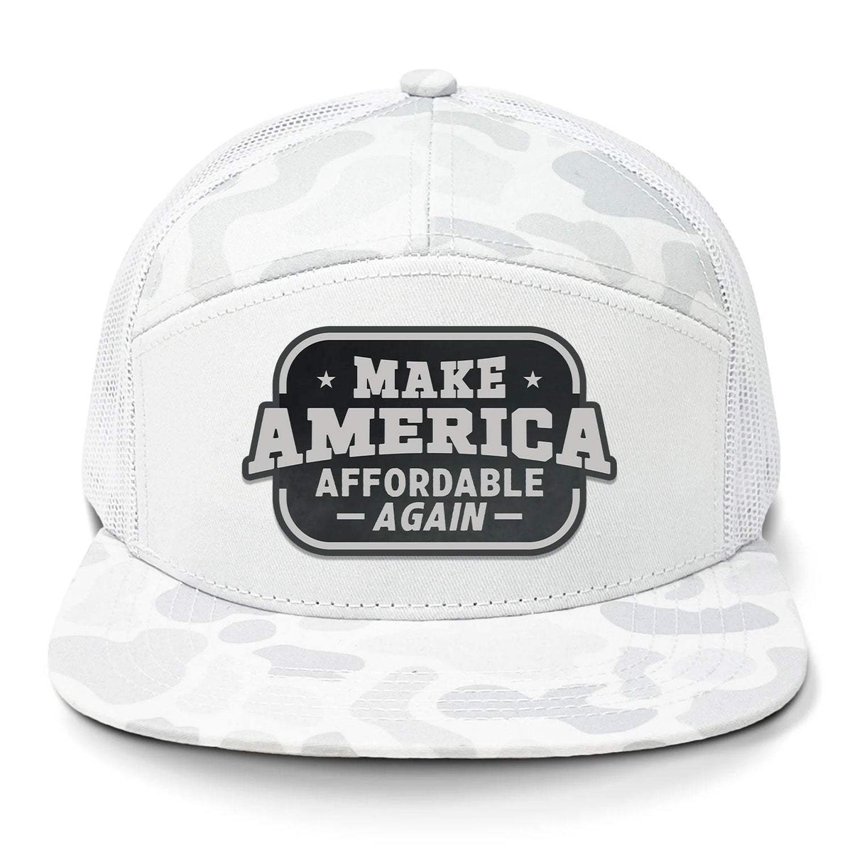 Make America Affordable Again 7 Panel Camo Hat - Sneaux