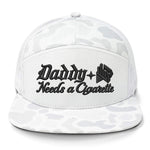 Daddy Needs A Cig Embroidered 7 Panel Hat - Sneaux