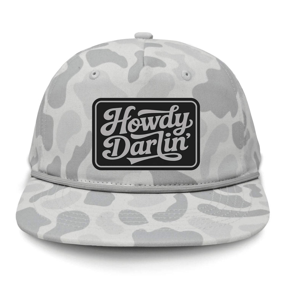 Howdy Darlin' Flat Bill Rope Leather Patch Hat - Sneaux