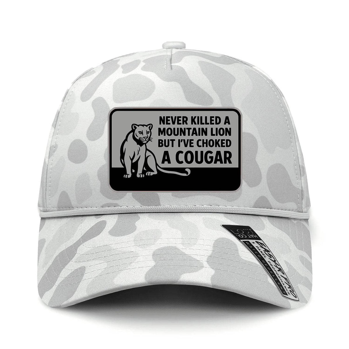 Choked A Cougar Performance Leather Patch Hat - Sneaux