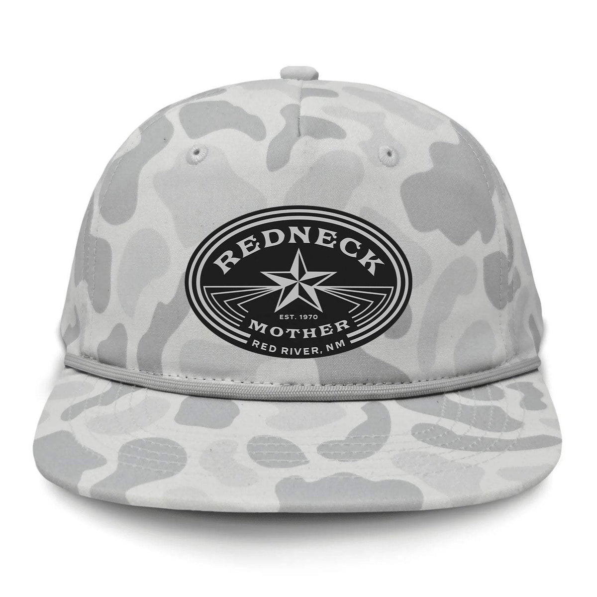 Redneck Mother Flat Bill Rope Leather Patch Hat