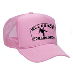 Will Dance For Diesel Foam Trucker Hat - Soft Pink