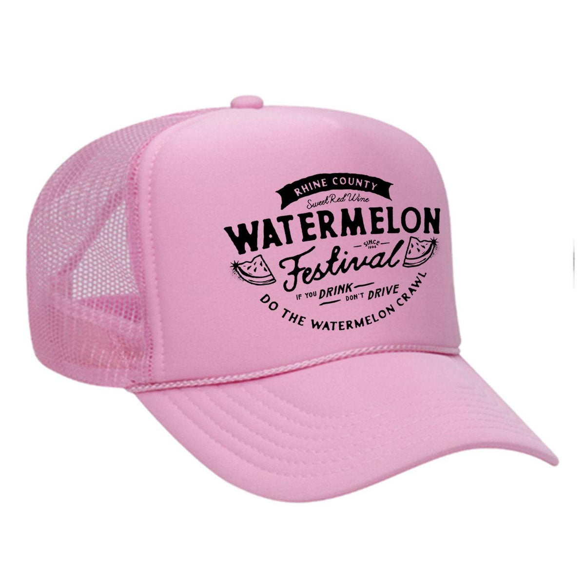 Watermelon Crawl Foam Trucker Hat - Soft Pink
