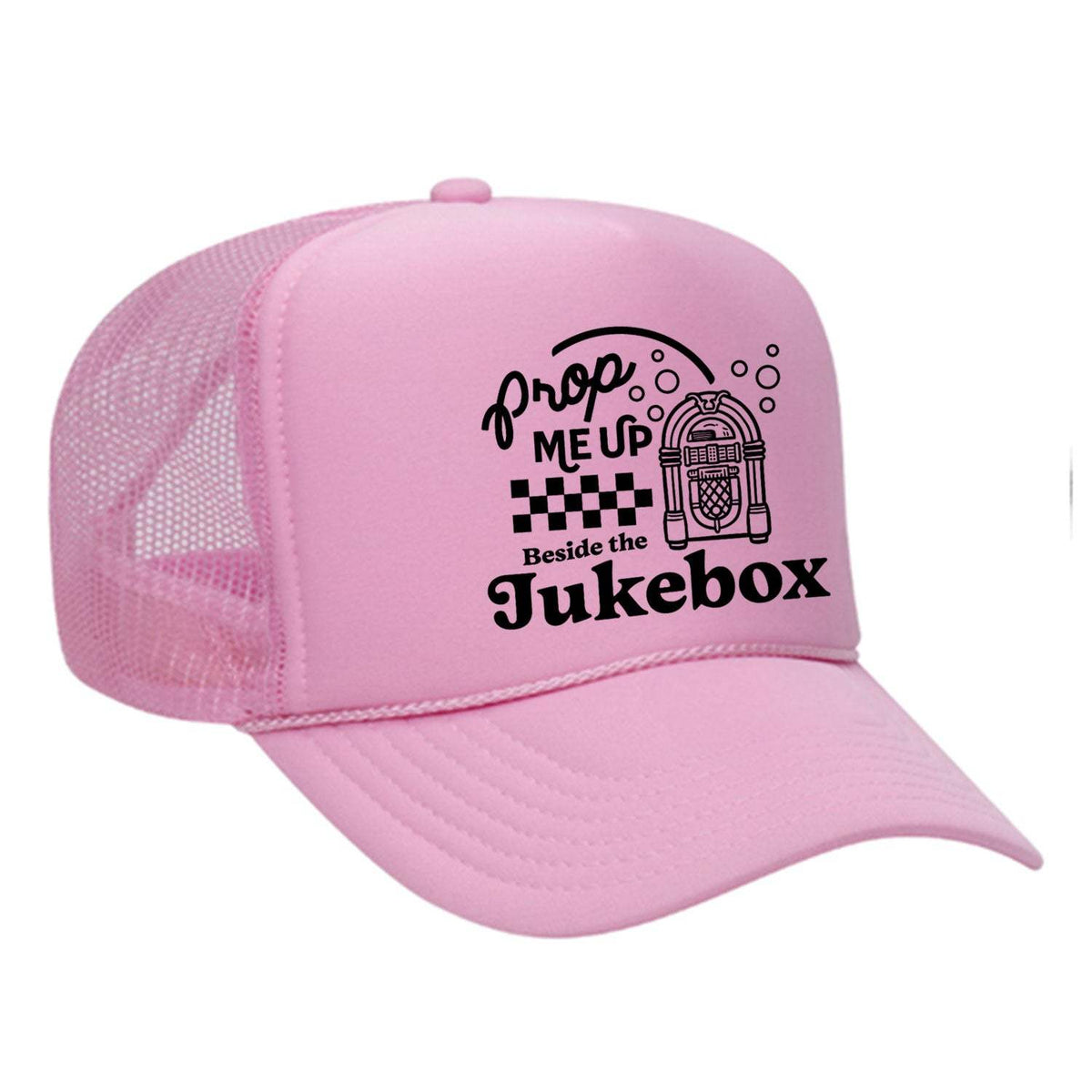 Prop Me Up Beside The Jukebox Foam Trucker Hat - Soft Pink