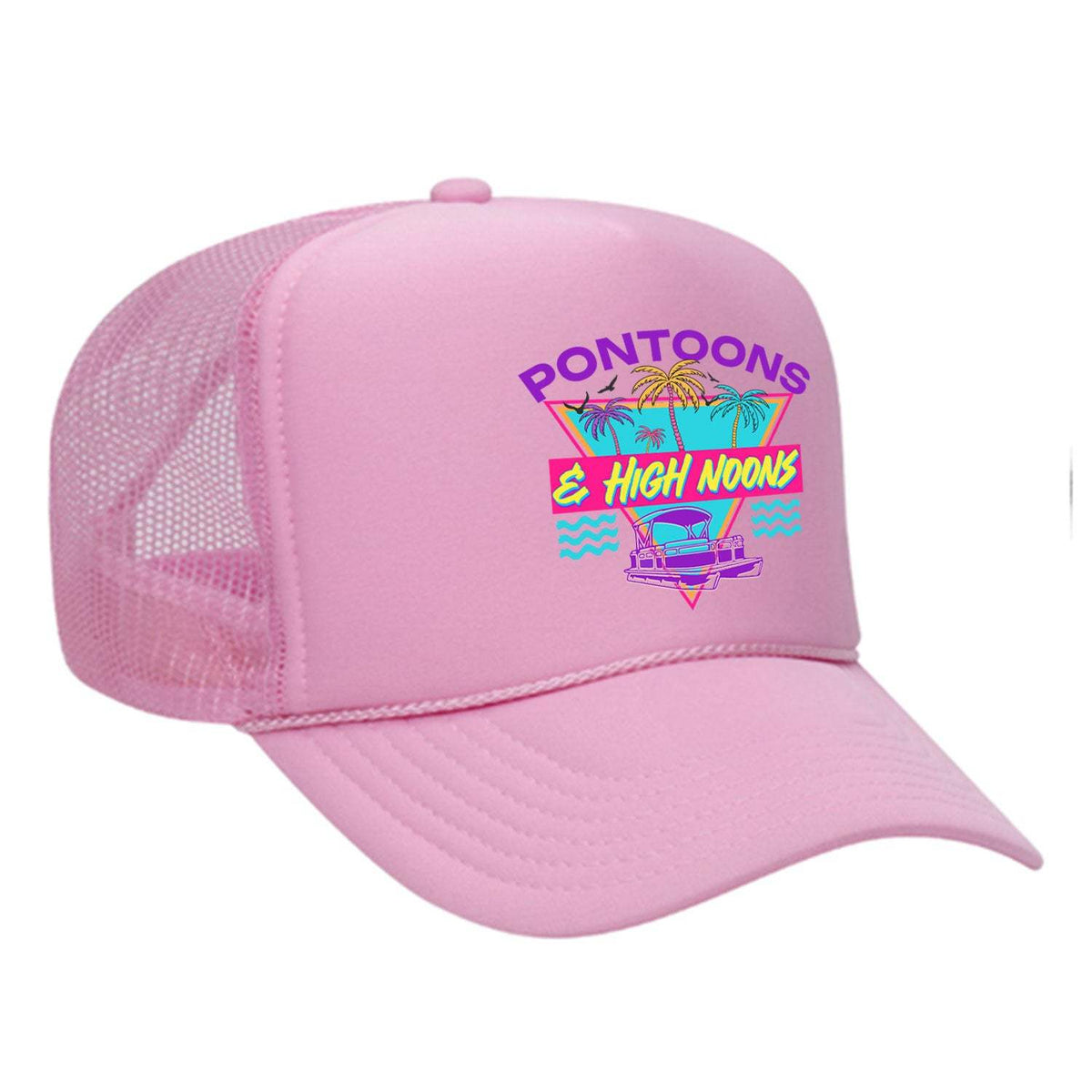 Pontoons and High Noons Foam Trucker Hat - Soft Pink