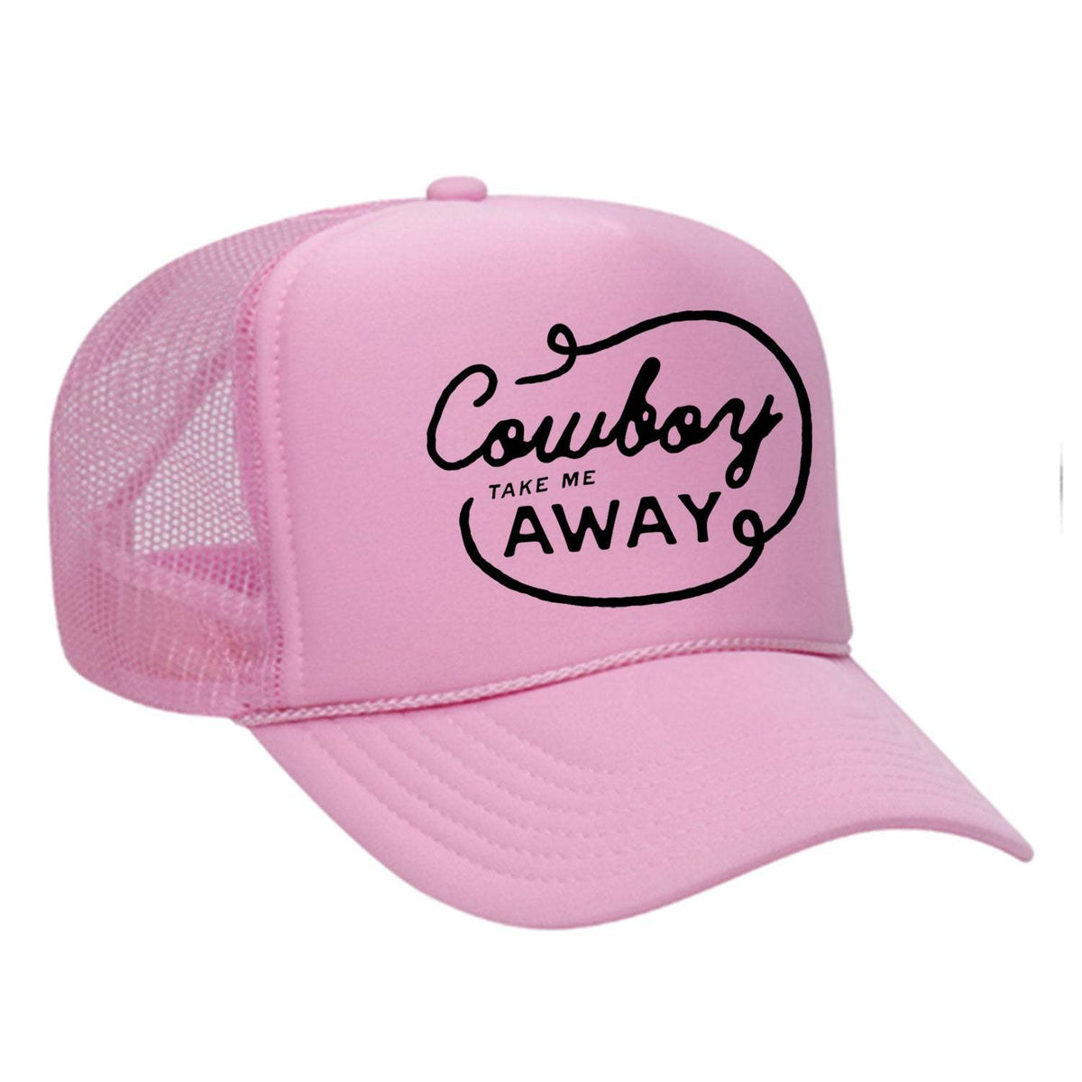 Cowboy Take Me Away Foam Trucker Hat - Soft Pink