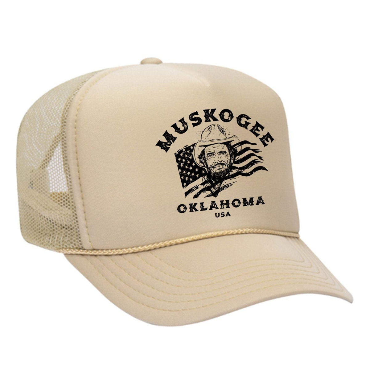 Haggard Old Flag Foam Trucker Hat - Tan