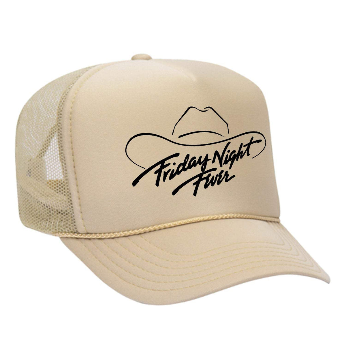 Friday Night Fever Foam Trucker Hat - Tan