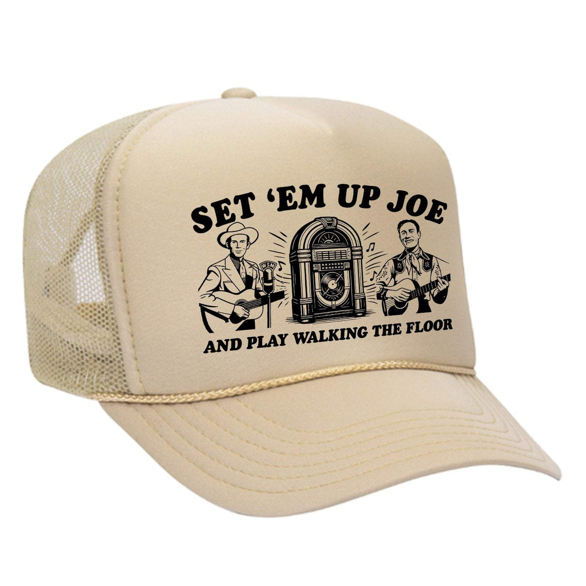 Set 'Em Up Joe Foam Trucker Hat - Tan