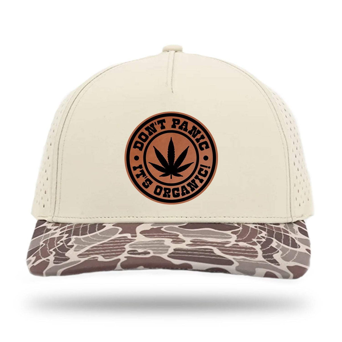 Don't Panic It's Organic Leather Patch Hat - Tan / Brown
