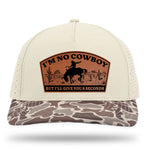 I'm No Cowboy Camo & Tan Patch Hat