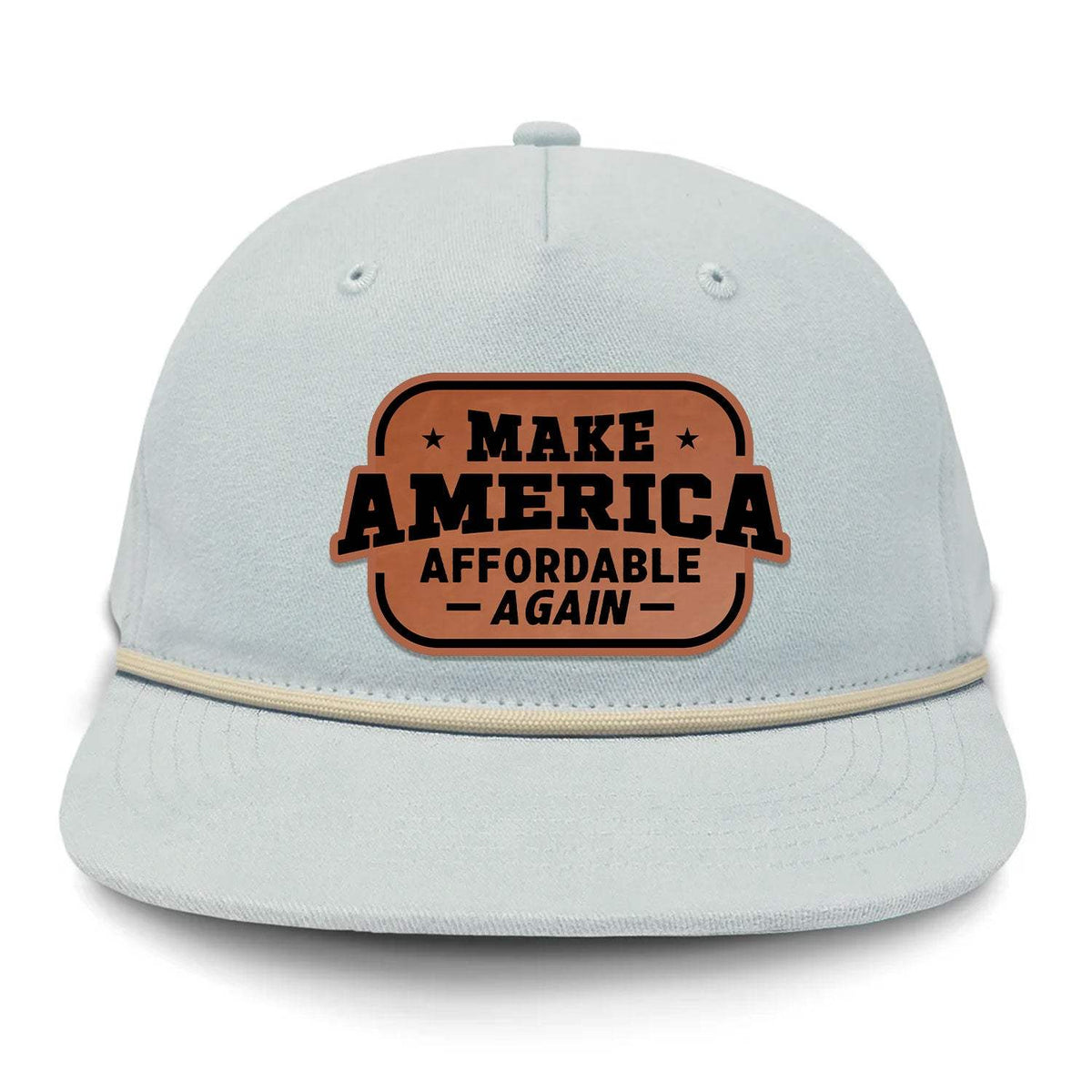 Make America Affordable Again Flat Bill Rope Leather Patch Hat
