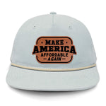 Make America Affordable Again Flat Bill Rope Leather Patch Hat
