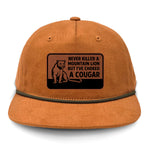 Choked A Cougar Flat Bill Rope Leather Patch Hat