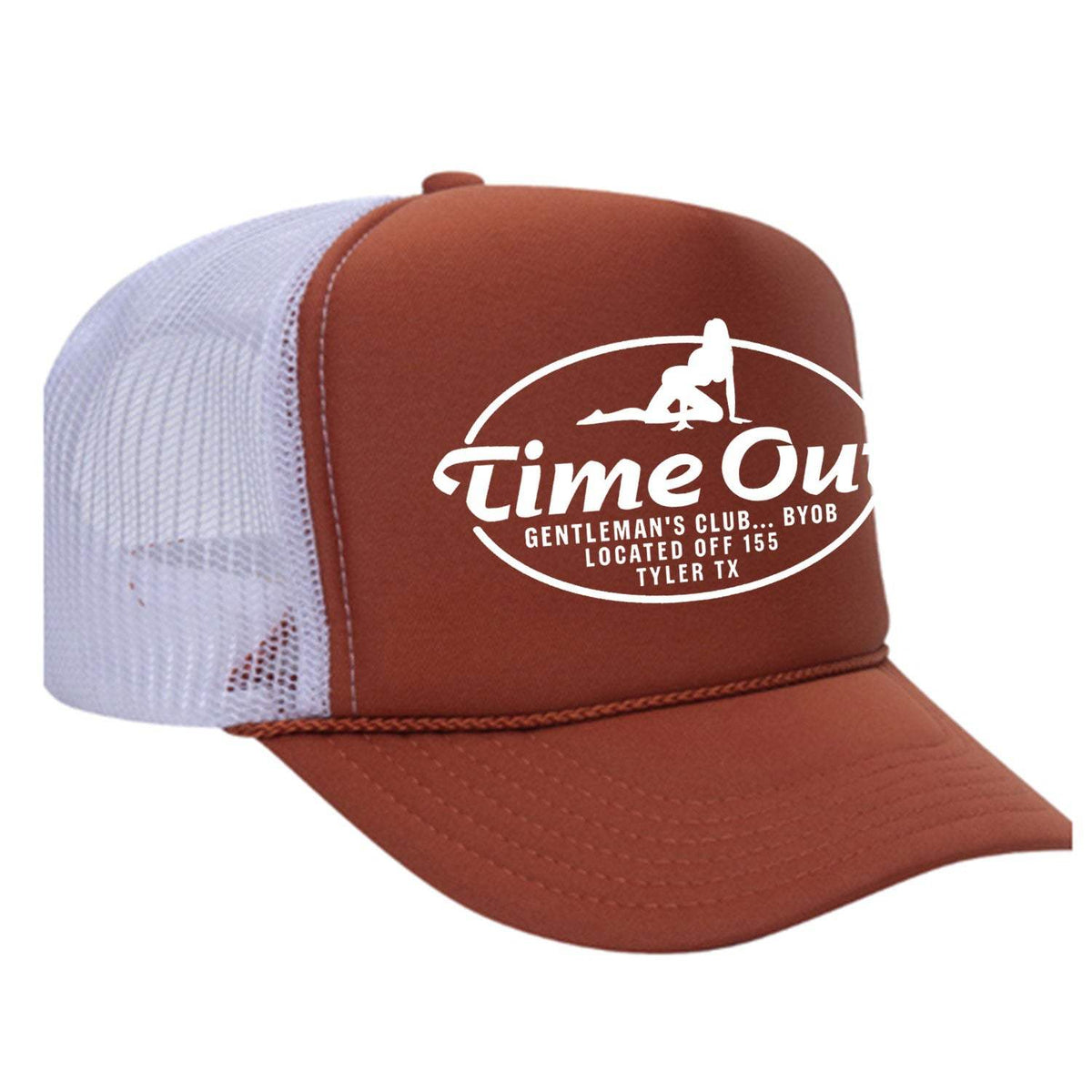 Time Out Gentleman's Club Foam Trucker Hat - Texas Orange
