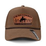 I'm No Cowboy Performance Leather Patch Hat - Tobacco