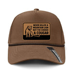 Choked A Cougar Performance Leather Patch Hat - Tobacco