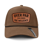 Over Par And Under The Influence Performance Leather Patch Hat