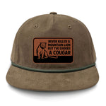 Choked A Cougar Flat Bill Rope Leather Patch Hat
