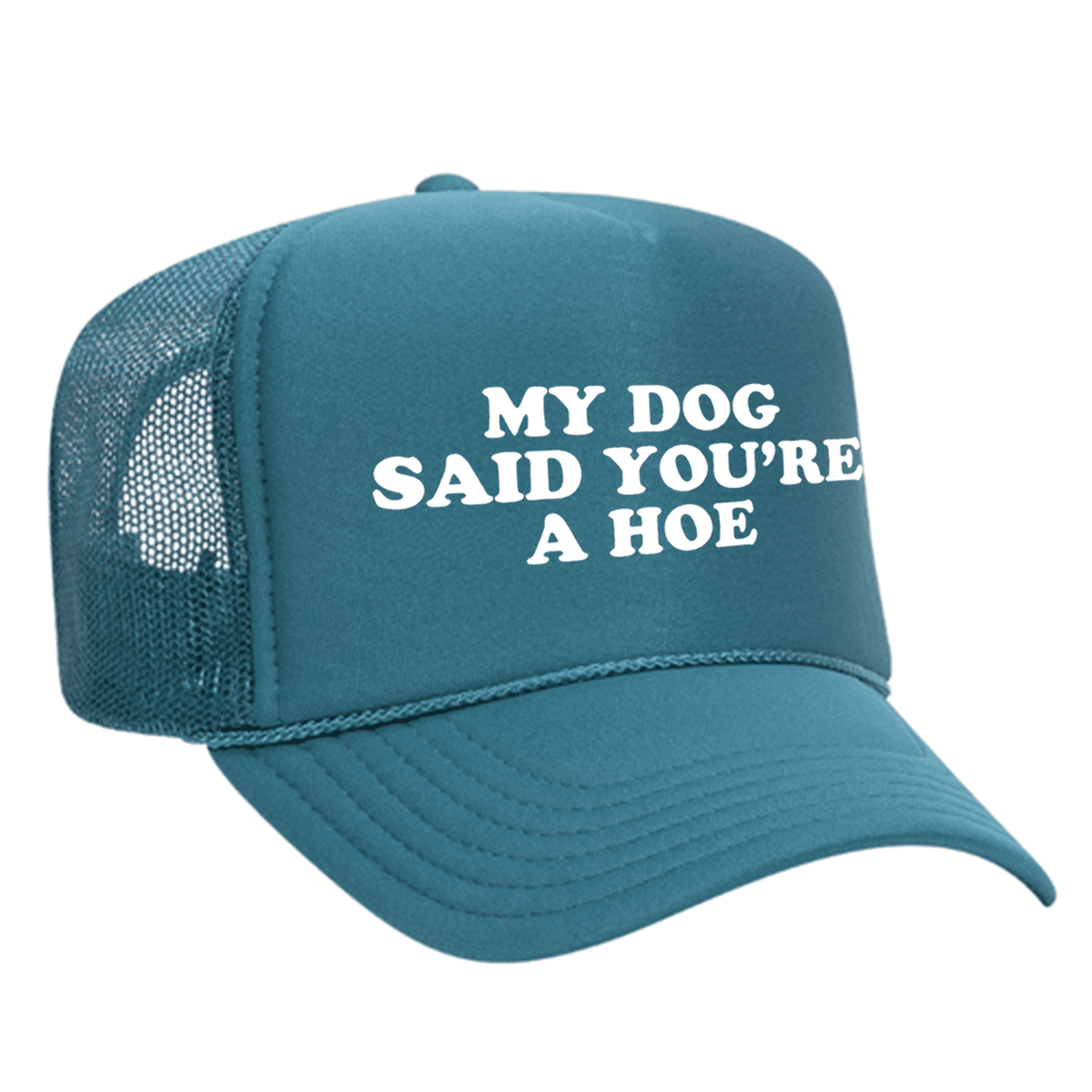 My Dog Said You're A Hoe Foam Trucker Hat - Turquoise