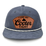 I Like My Cooter Tight Flat Bill Rope Leather Patch Hat